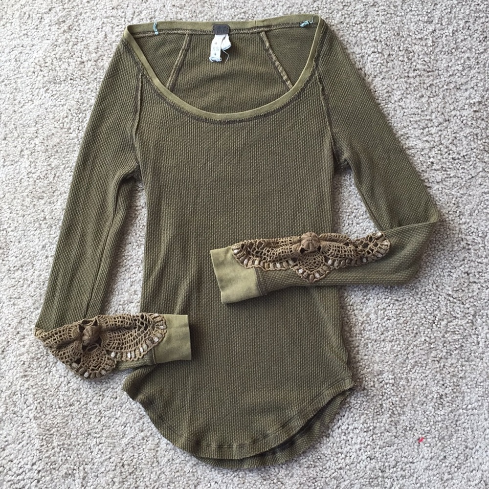 We The Free olive long sleeved top
